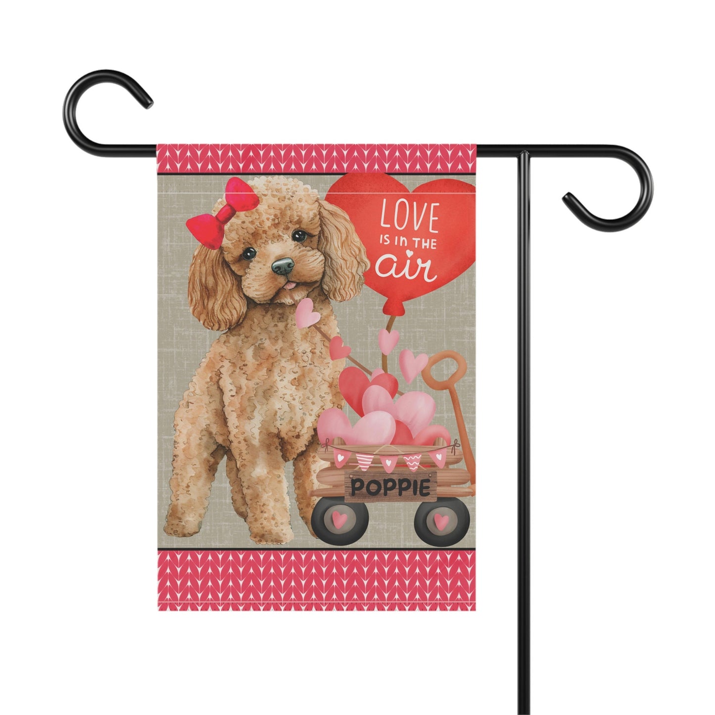 Apricot Poodle Dog (GIRL)Valentine Garden Flag - Apricot Poodle Mom & Dad Gift, Double-sided Garden Flag, Stand Not Inluded