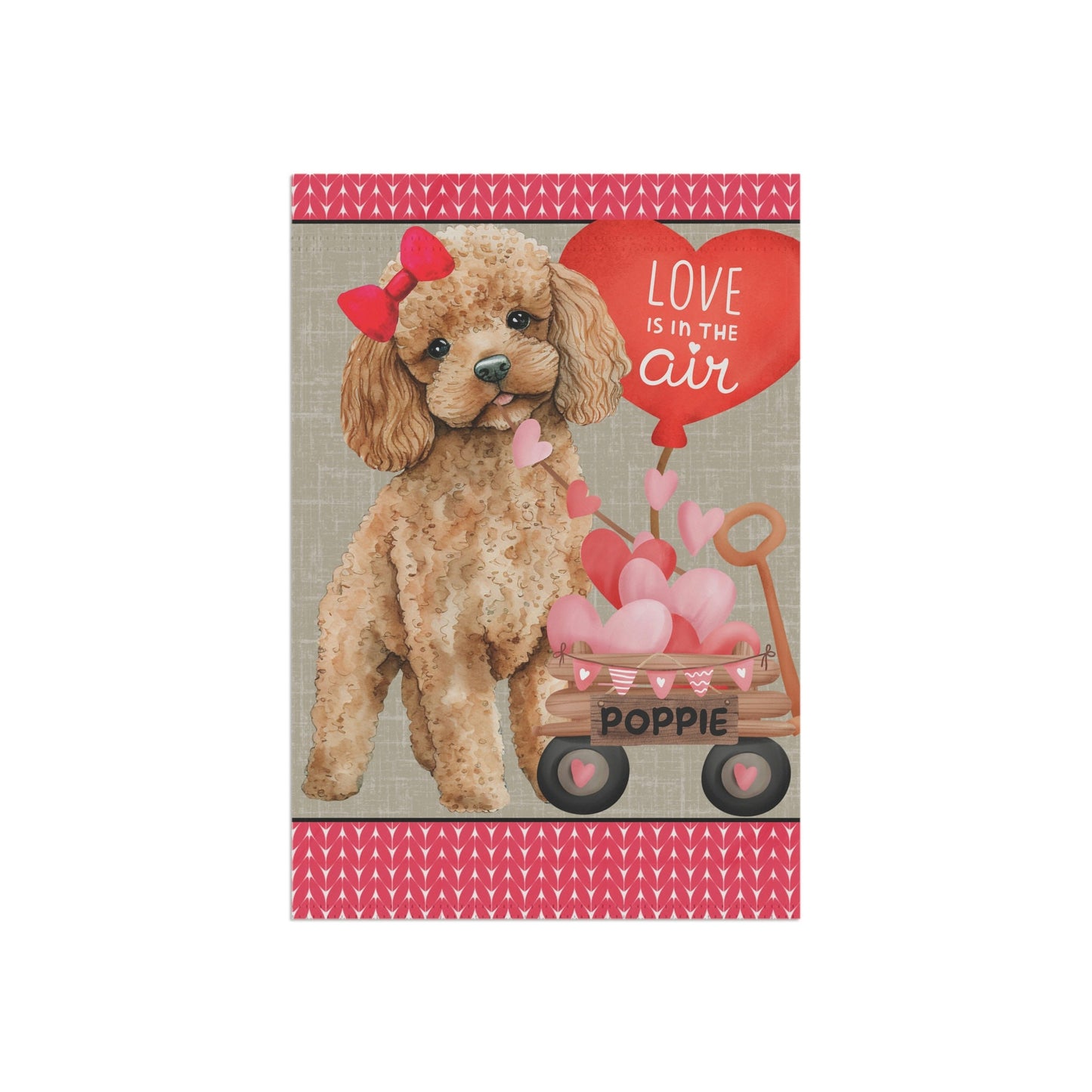 Apricot Poodle Dog (GIRL)Valentine Garden Flag - Apricot Poodle Mom & Dad Gift, Double-sided Garden Flag, Stand Not Inluded