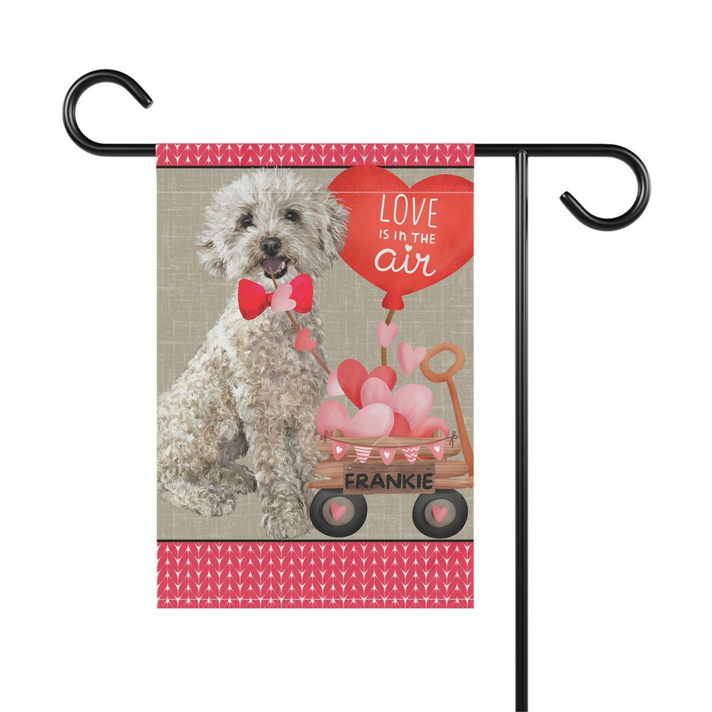 Mini Poodle Mix Dog (BOY)Valentine Garden Flag - Mini Poodle Mom & Dad Gift, Double-sided Garden Flag, Stand Not Inluded