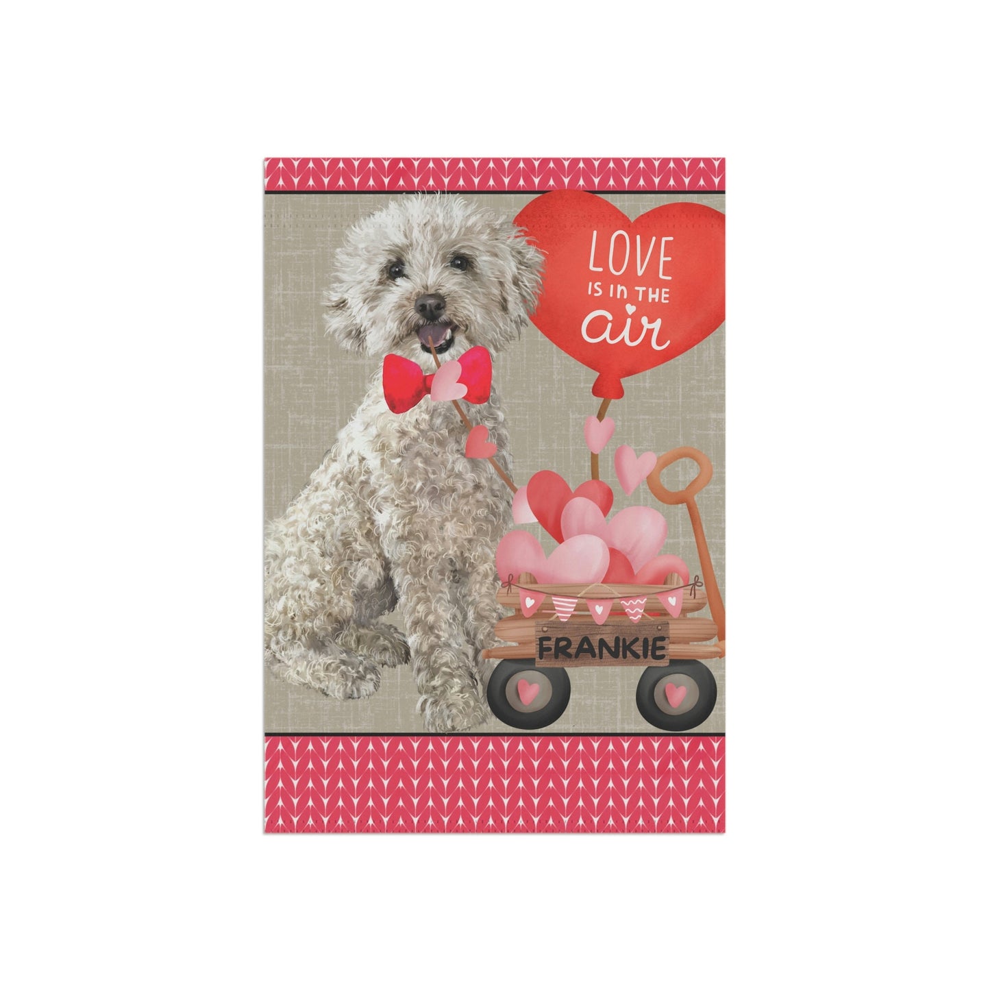 Mini Poodle Mix Dog (BOY)Valentine Garden Flag - Mini Poodle Mom & Dad Gift, Double-sided Garden Flag, Stand Not Inluded