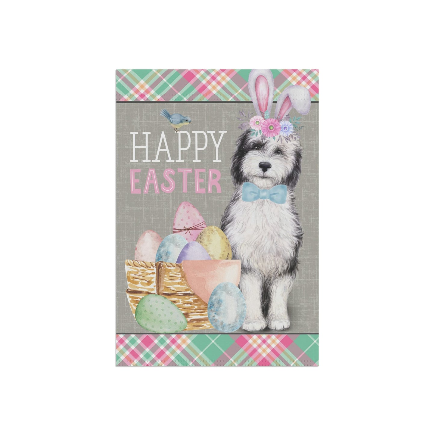 Sheepadoodle Easter Garden Flag - Gift Idea for Doodle Moms & Dads, Double-sided Garden Flag, Stand Not Included