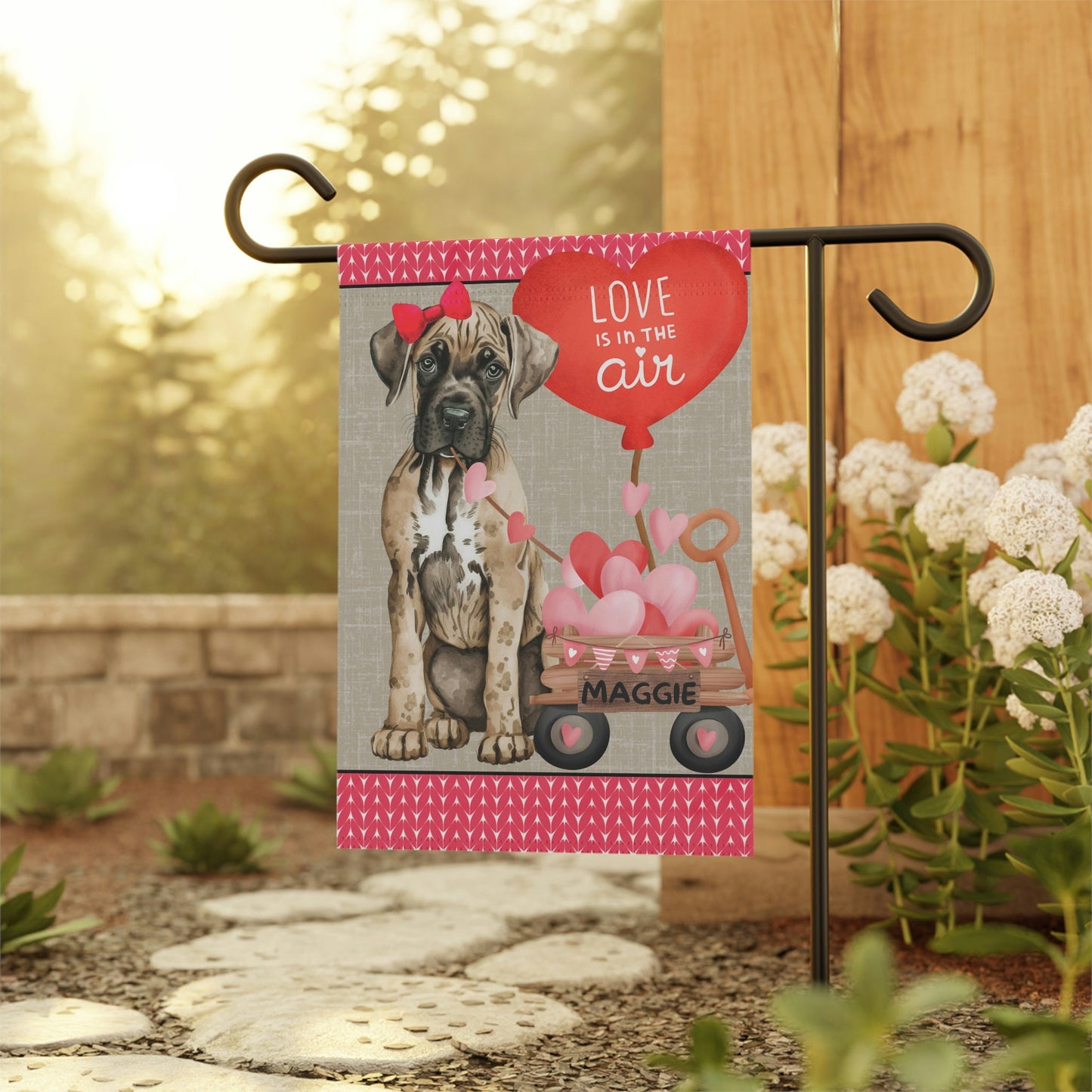 Great Dane Dog (GIRL)Valentine Garden Flag - Great Dane Mom & Dad Gift, Double-sided Garden Flag, Stand Not Inluded