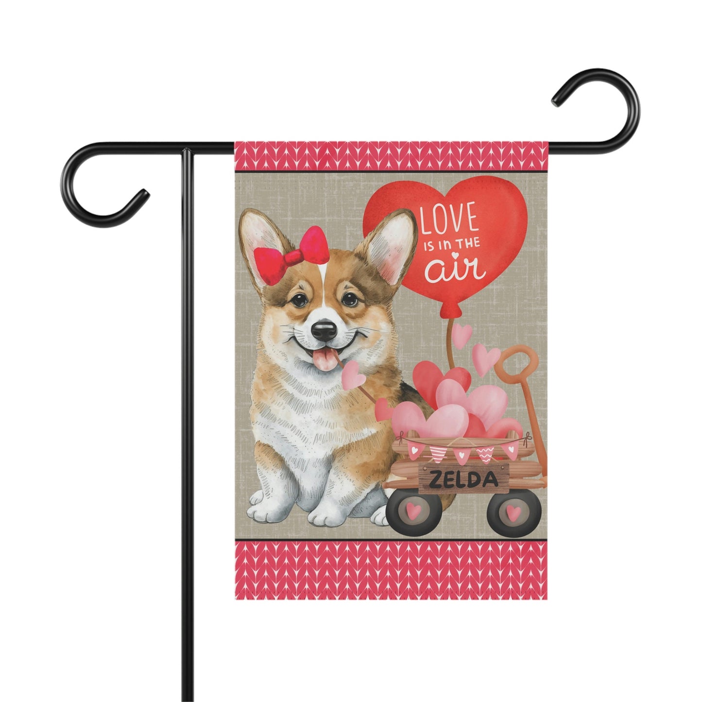 Corgi Dog (GIRL)Valentine Garden Flag - Corgi Mom & Dad Gift, Double-sided Garden Flag, Stand Not Inluded