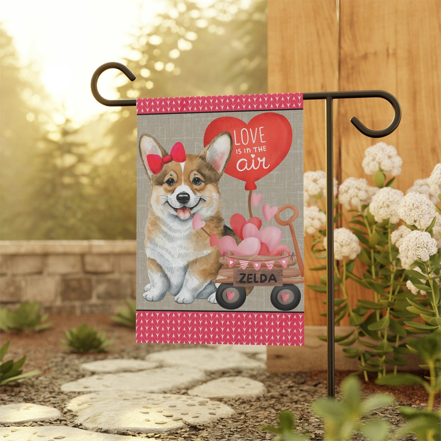 Corgi Dog (GIRL)Valentine Garden Flag - Corgi Mom & Dad Gift, Double-sided Garden Flag, Stand Not Inluded