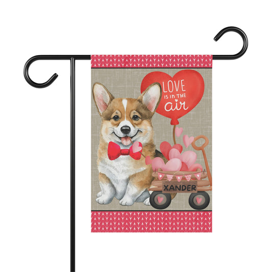 Corgi Dog (boy) Valentine Garden Flag - Corgi Mom & Dad Gift, Double-sided Garden Flag, Stand Not Inluded