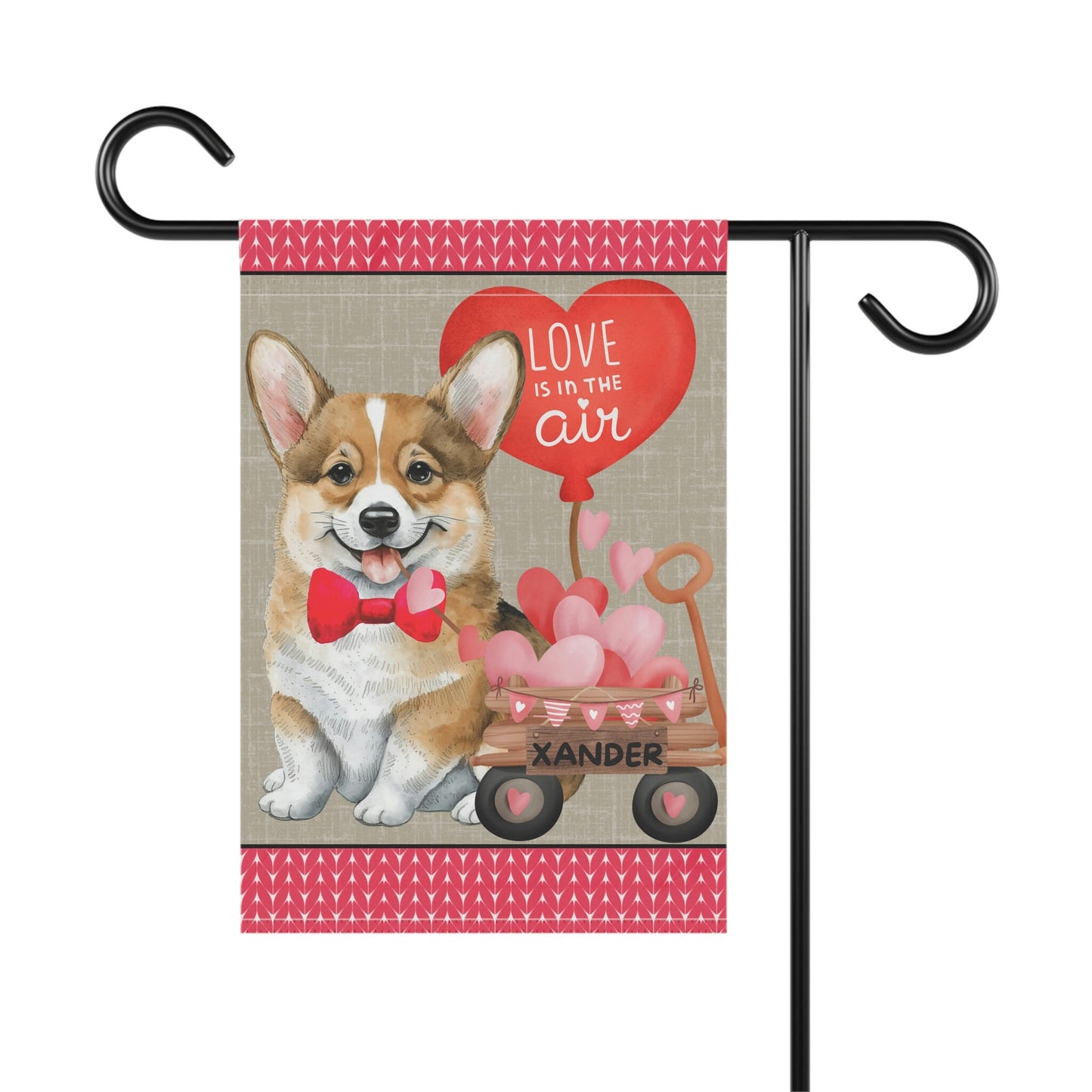 Corgi Dog (boy) Valentine Garden Flag - Corgi Mom & Dad Gift, Double-sided Garden Flag, Stand Not Inluded