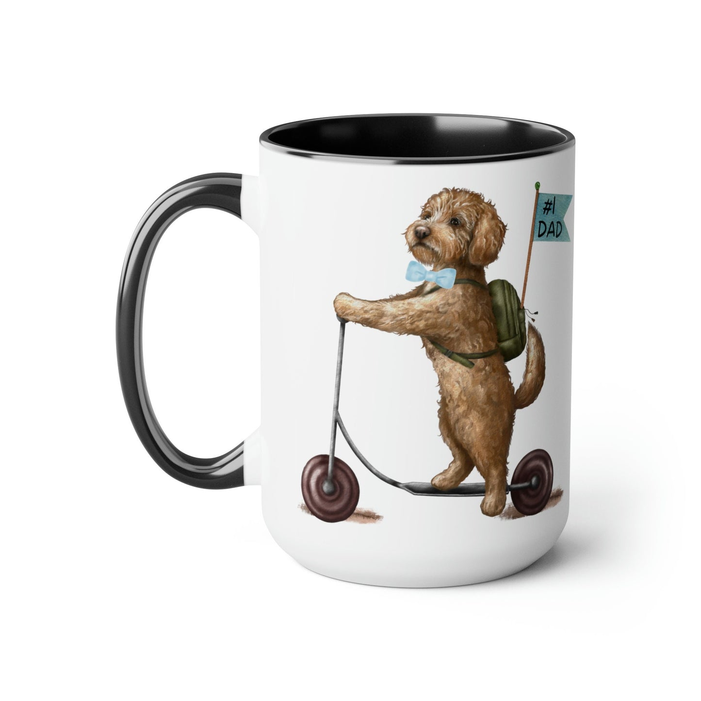 Doodle Dog (boy) Father's Day Mug - Goldendoodle, Labradoodle, Doodle Gift for Dad, Two-Tone Coffee Mugs, 15oz