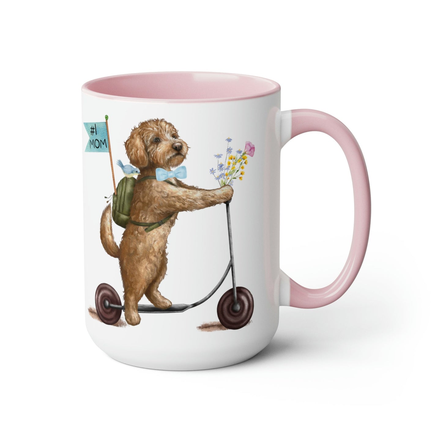 Doodle Dog (BOY)Mother's Day or Birthday Mug - Goldendoodle, Labradoodle, Cockapoo Gift for Mom, Two-Tone Coffee Mugs, 15oz