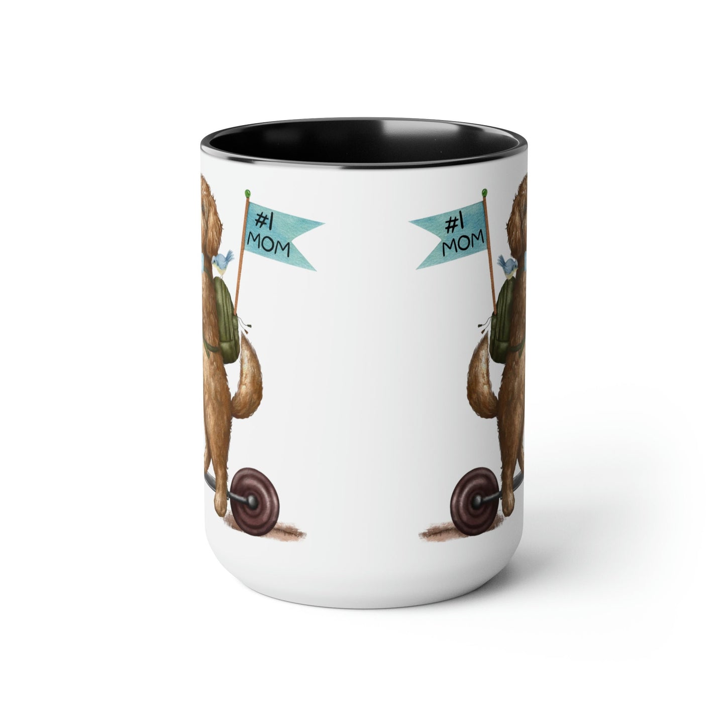 Doodle Dog (BOY)Mother's Day or Birthday Mug - Goldendoodle, Labradoodle, Cockapoo Gift for Mom, Two-Tone Coffee Mugs, 15oz