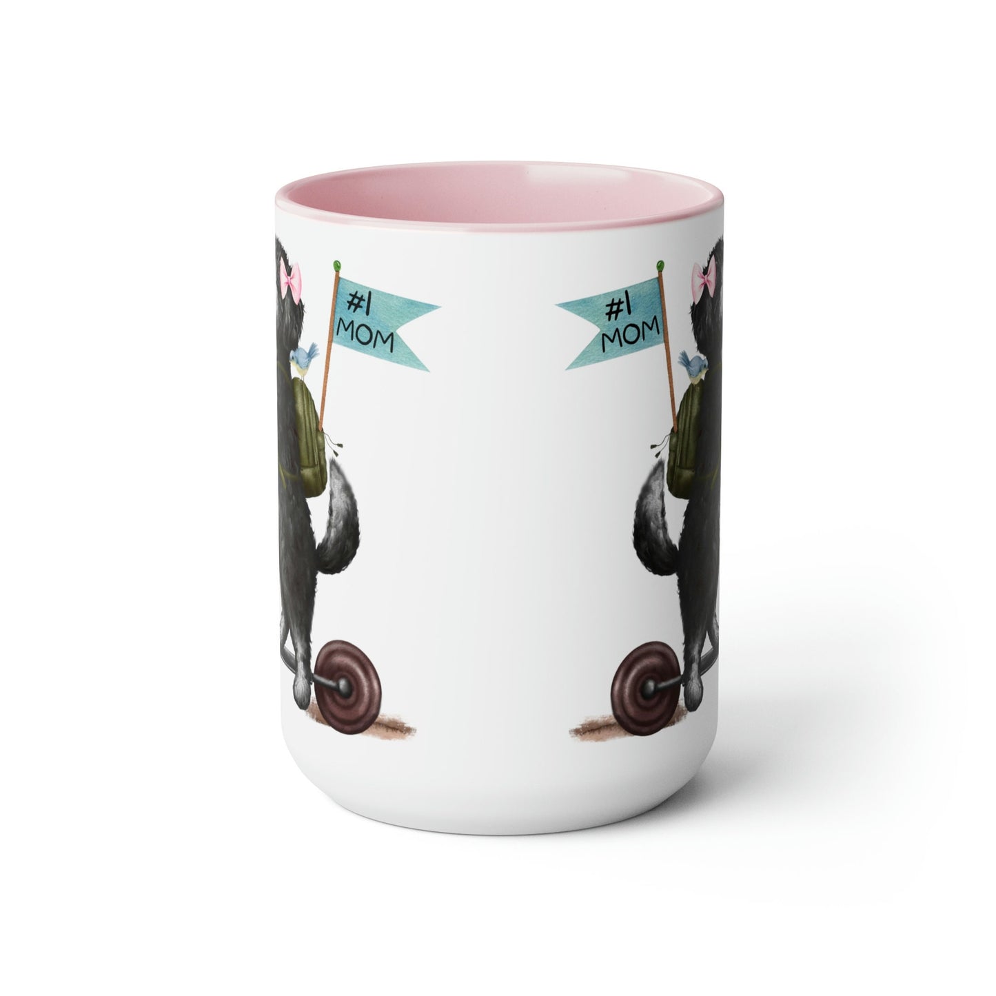 Doodle Dog (girl) Mother's Day or Birthday Mug - Bernedoodle, Sheepadoodle, Doodle Gift for Mom, Two-Tone Coffee Mugs, 15oz