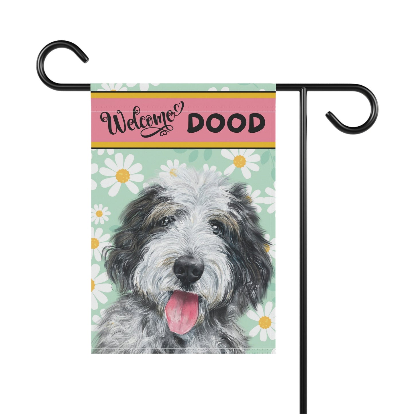 Sheepadoodle - Bernedoodle, Doodle, Spring Summer  Garden Flag, Doodle Mom Gift, Double-sided Flag, Stand Not Included