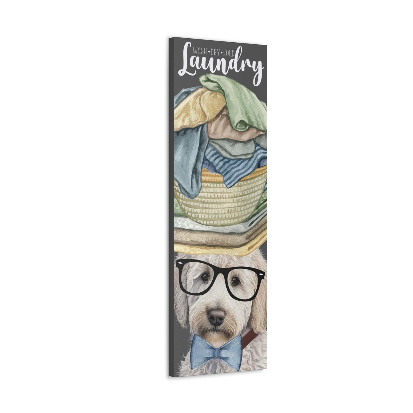 Doodle Dog Laundry Room Wall Art - Funny Goldendoodle, Labradoodle Wall Decor, Canvas Gallery Wrap, Dog Laundry Art