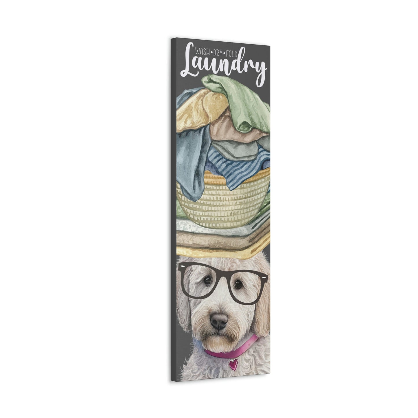 Doodle Dog Laundry Room Wall Art - Funny Goldendoodle, Labradoodle Wall Decor, Canvas Gallery Wrap, Doodle Dog Art