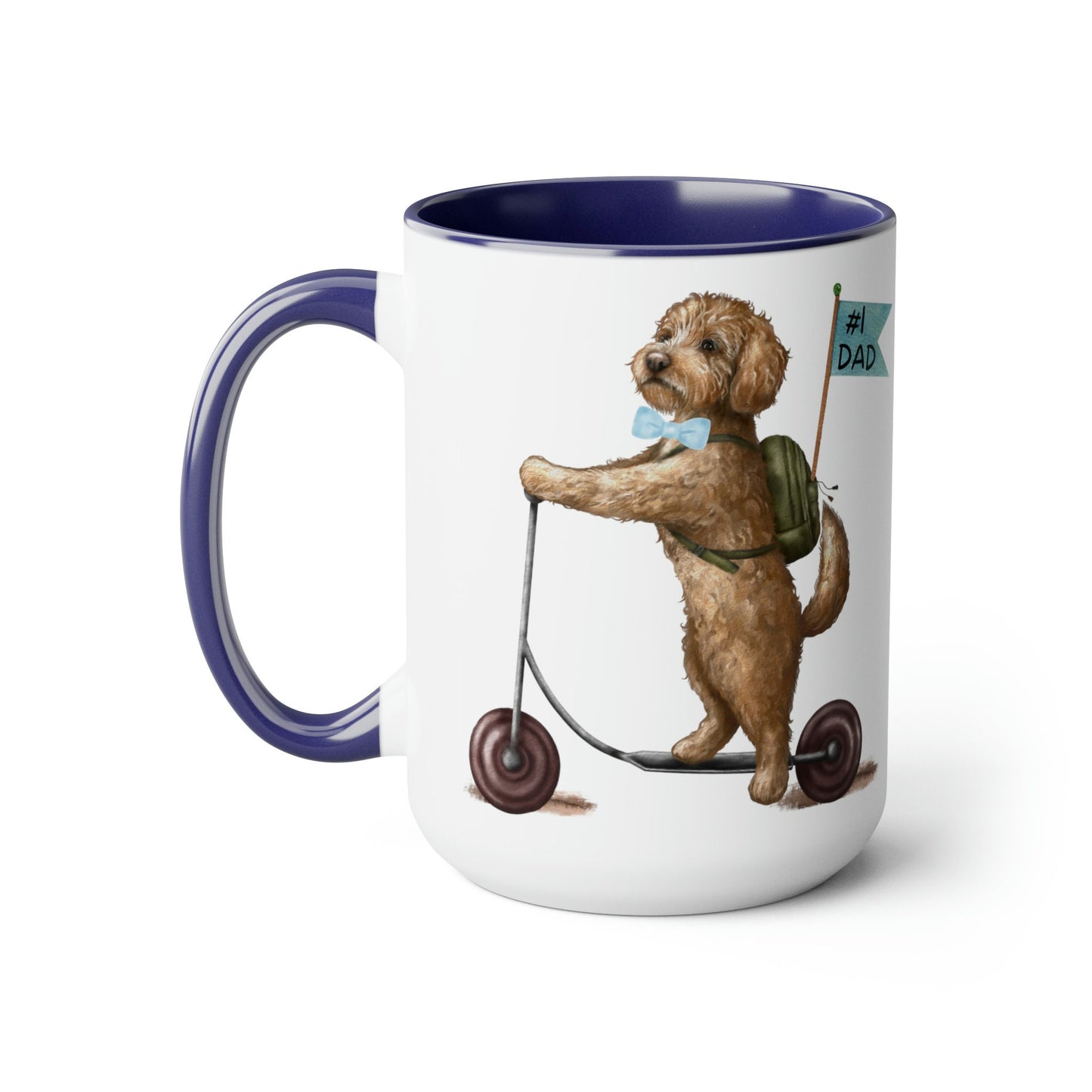 Doodle Dog (boy) Father's Day Mug - Goldendoodle, Labradoodle, Doodle Gift for Dad, Two-Tone Coffee Mugs, 15oz