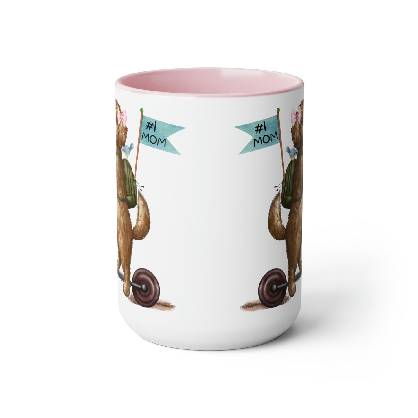 Doodle Dog (girl) Mother's Day or Birthday Mug - Goldendoodle, Labradoodle, Cockapoo Gift for Mom, Two-Tone Coffee Mugs, 15oz