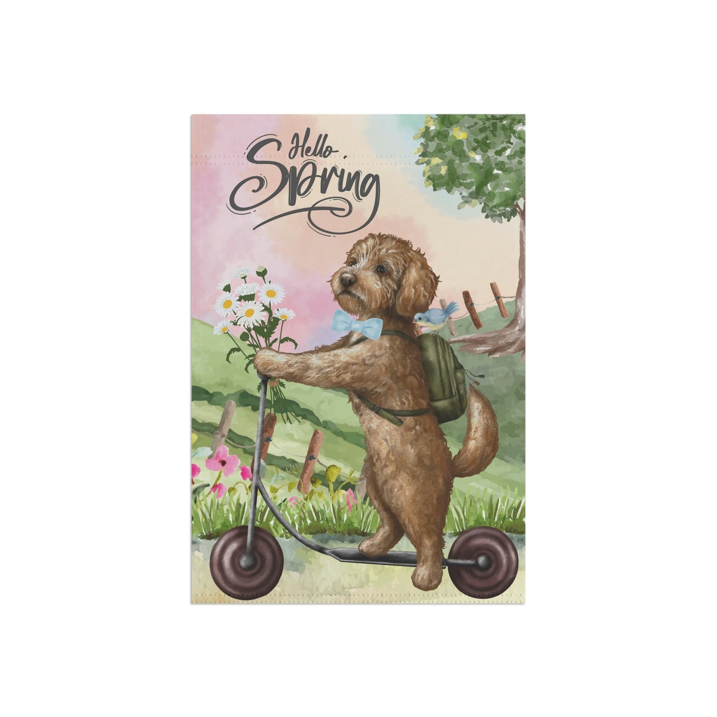 Doodle - Goldendoodle, Cockapoo(BOY) Spring Garden Flag, Fun Gift for Doodle Moms & Dads, Double-sided Garden Flag, Stand Not Incl