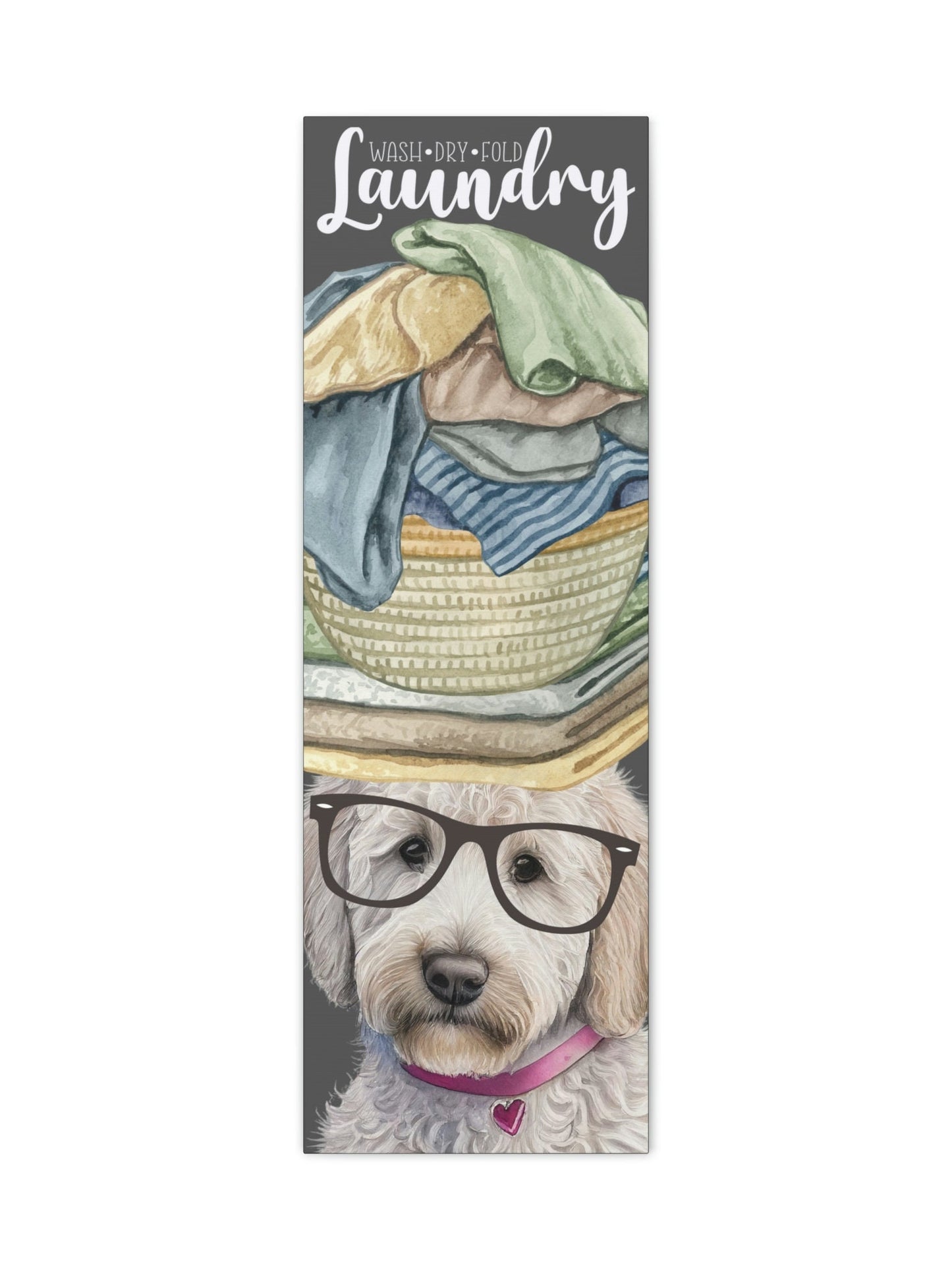 Doodle Dog Laundry Room Wall Art - Funny Goldendoodle, Labradoodle Wall Decor, Canvas Gallery Wrap, Doodle Dog Art