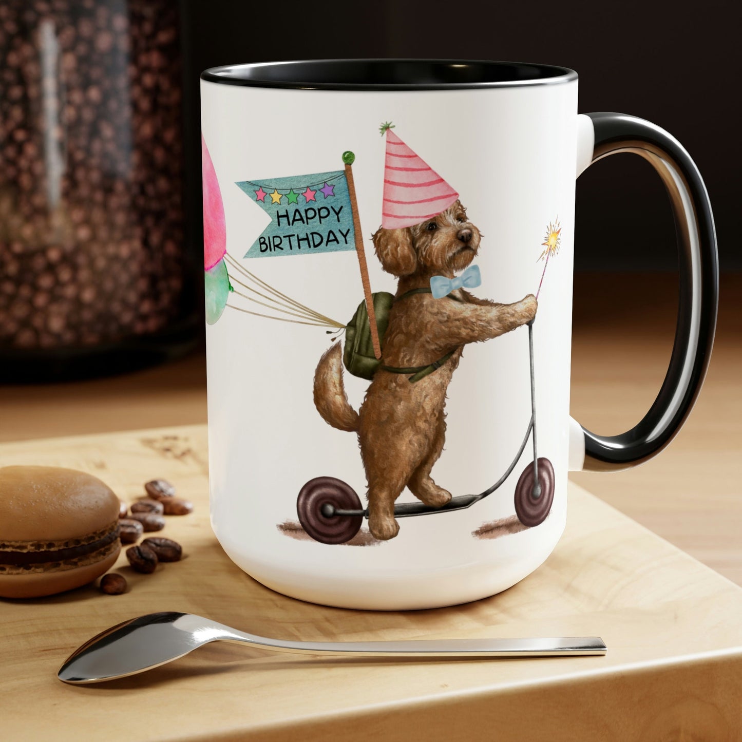 Doodle Mama Happy Birthday Mug - Goldendoodle, Labradoodle, Cockapoo Gift for Mom, Gift For Her, Mother's Day Gift, Boy Doodle Mug