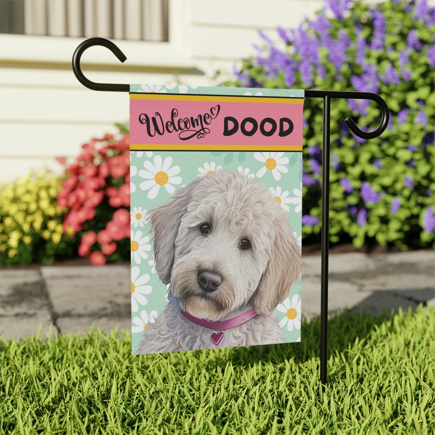 Doodle - Goldedoodle, Labradoodle Spring Summer  Garden Flag, Gift for Doodle Mom & Dad, Double-sided Flag, Stand Not Included