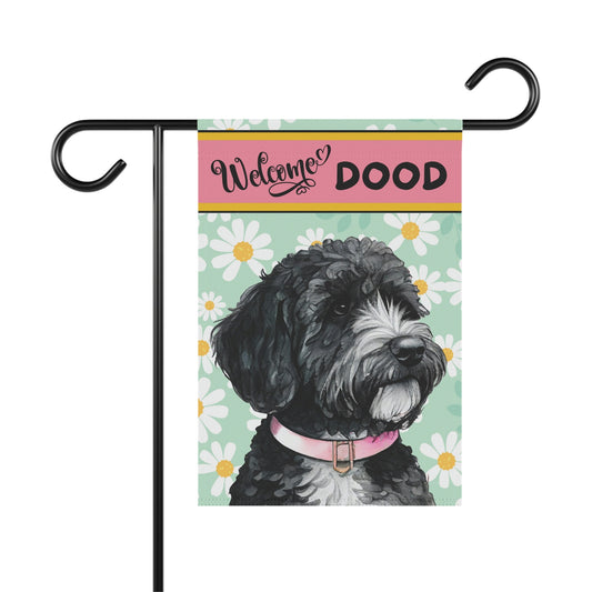 Doodle - Bernedoodle, Sheepadoodle Spring Summer  Garden Flag, Gift for Doodle Mom & Dad, Double-sided Flag, Stand Not Included