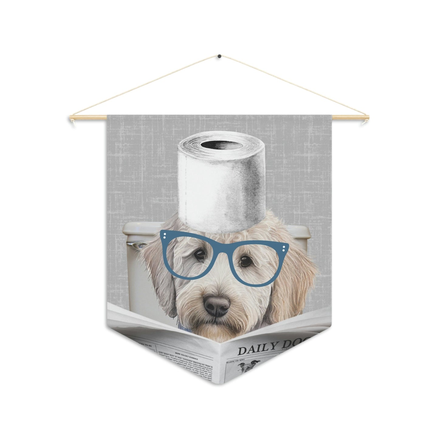 Custom Doodle Dog Bathroom Art - Funny Goldendoodle, Labradoodle Toilet Art Decor, Kids Bathroom Art, Bathroom Humor