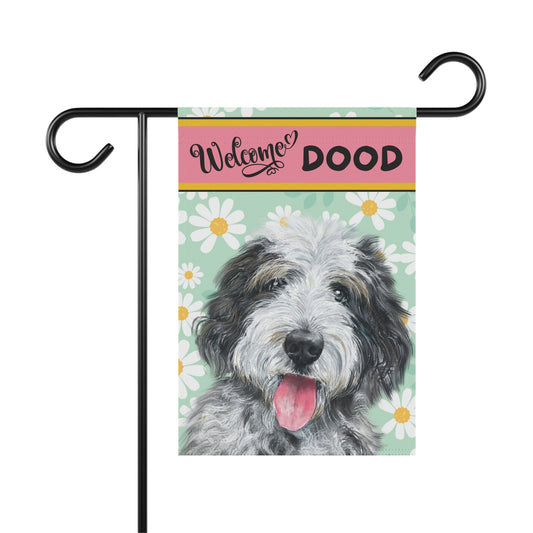 Sheepadoodle - Bernedoodle, Doodle, Spring Summer  Garden Flag, Doodle Mom Gift, Double-sided Flag, Stand Not Included