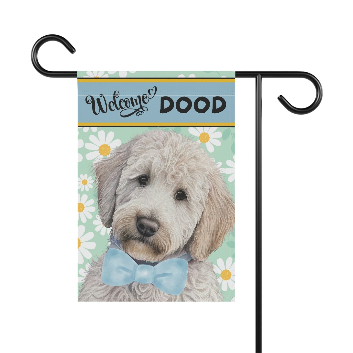 Doodle - Goldedoodle, Labradoodle Spring Summer  Garden Flag, Gift for Doodle Mom & Dad, Doodle Dog (boy), Stand Not Included