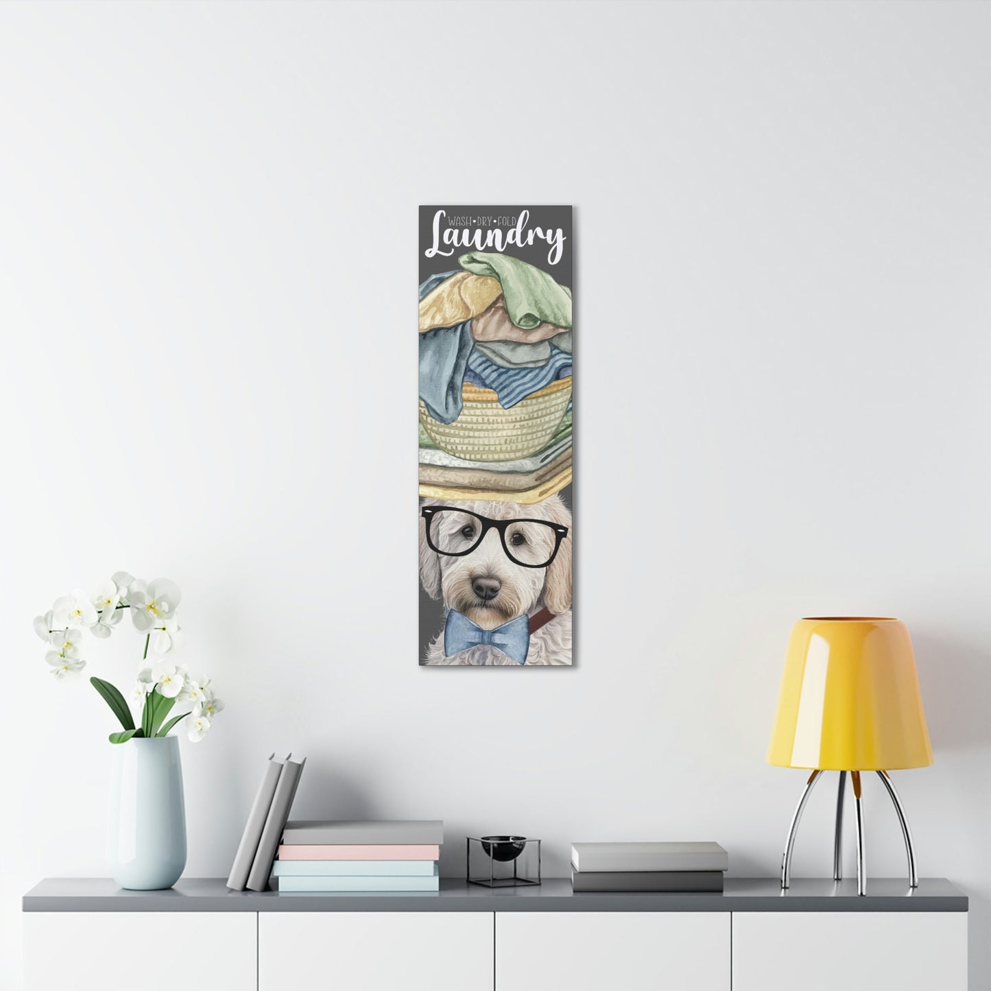 Doodle Dog Laundry Room Wall Art - Funny Goldendoodle, Labradoodle Wall Decor, Canvas Gallery Wrap, Dog Laundry Art