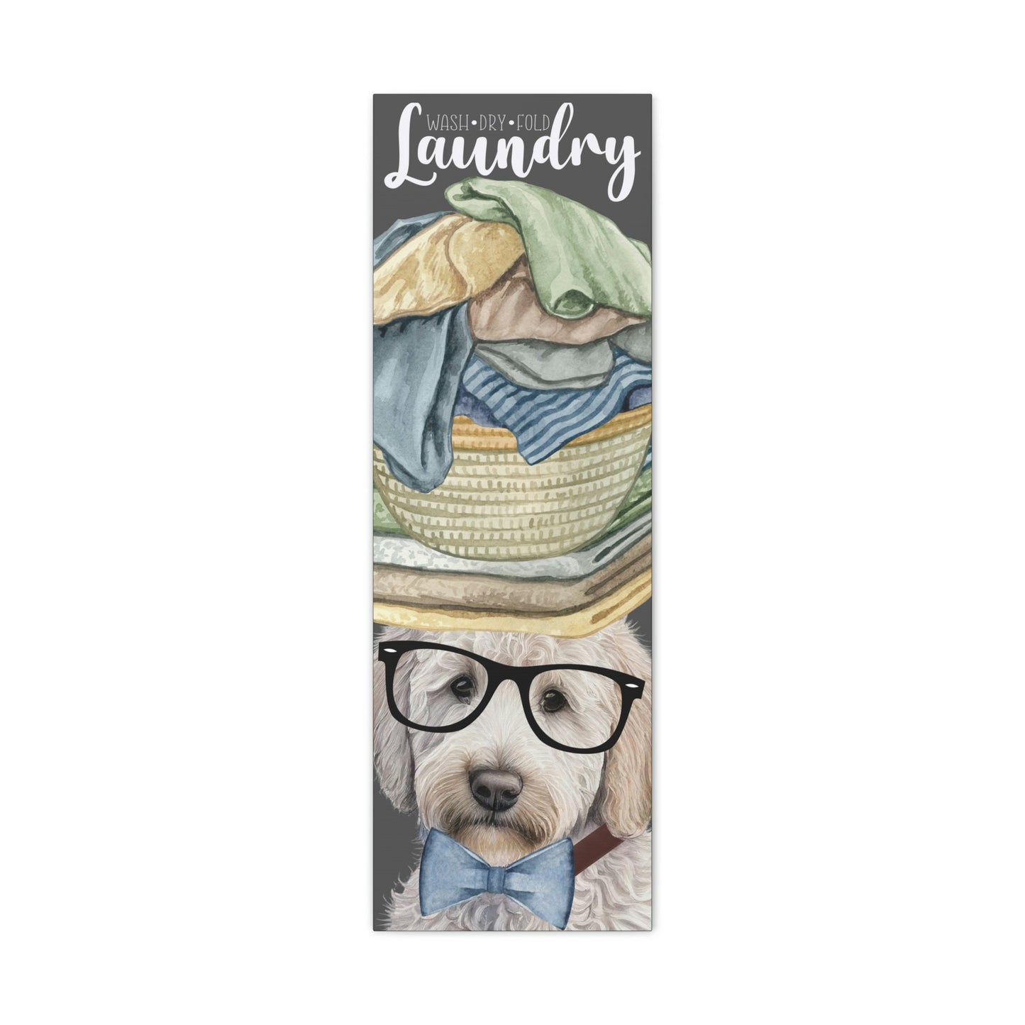 Doodle Dog Laundry Room Wall Art - Funny Goldendoodle, Labradoodle Wall Decor, Canvas Gallery Wrap, Dog Laundry Art