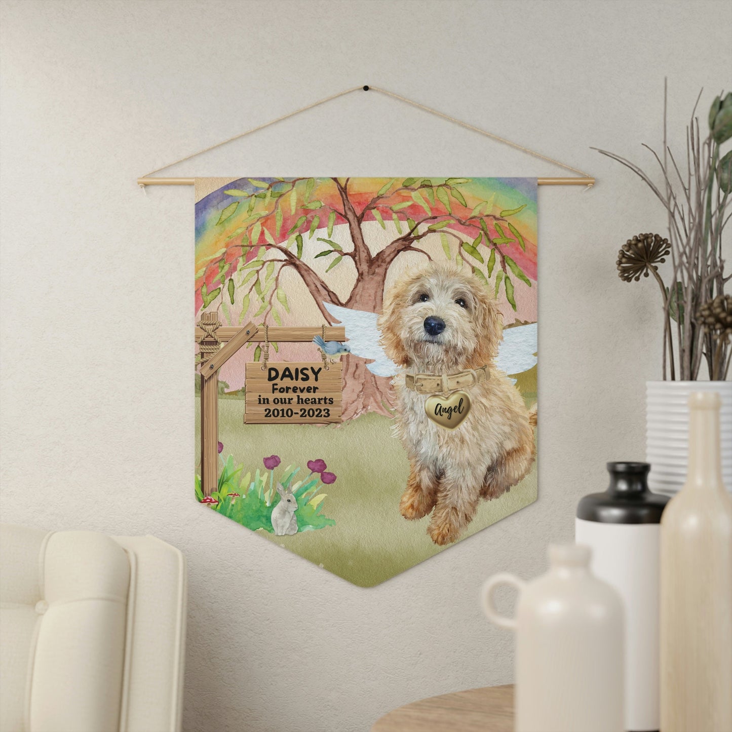 Pet Memorial Personalized - Doodle Dog, Cockapoo  Pet Sympathy Gift, Pet Remembrance, Loss of Dog Gift, Rainbow Bridge Gift