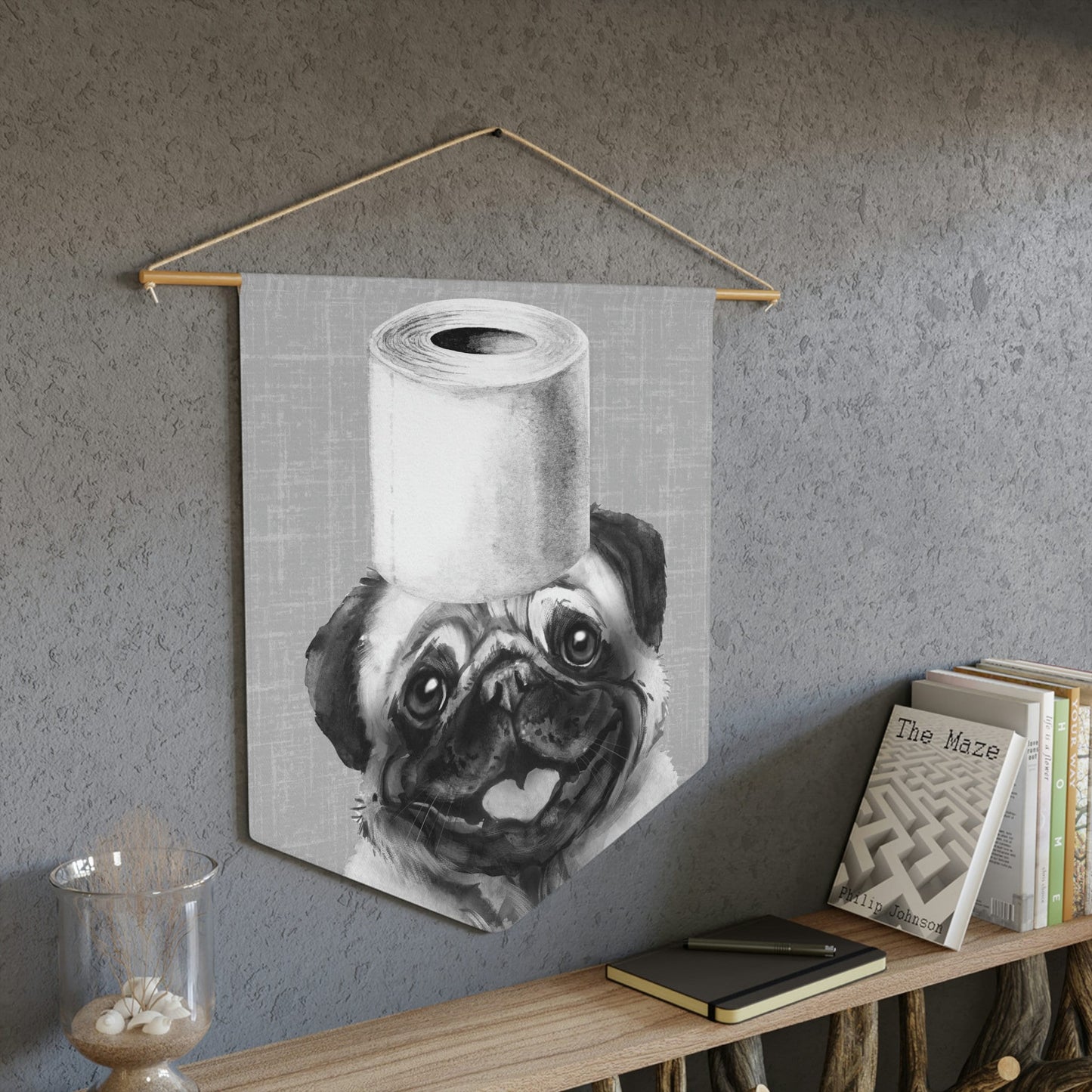 Bathroom Art Decor - Pug Dog Art Print, Toilet Humor, Funny Kids Bathroom Decor, Dog Bathroom Wall Hanging, Pug Mom Gift