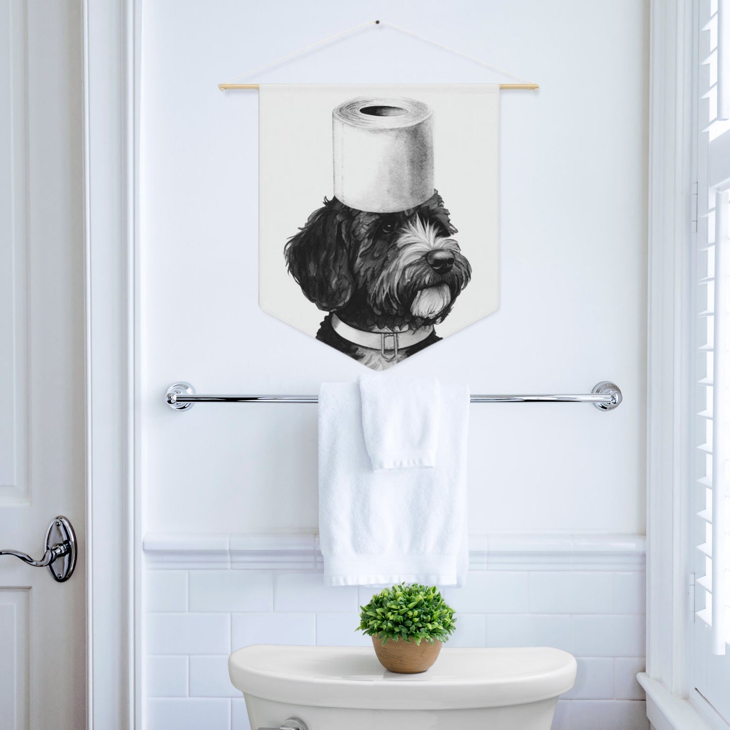 Bathroom Art Decor - Bernedoodle, Sheepadoodle, Dog Art Print, Toilet Humor, Kids Bathroom, Bathroom Wall Art, Bathroom Kids Art,