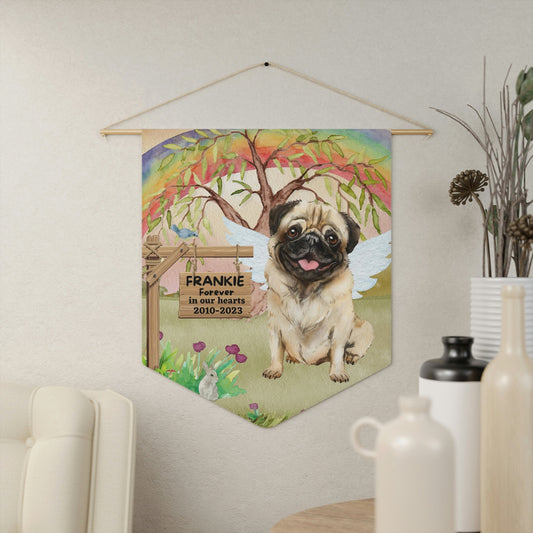 Pet Memorial Personalized - Pug Dog Sympathy Gift, Pet Remembrance, Loss of Dog Gift, Rainbow Bridge Gift