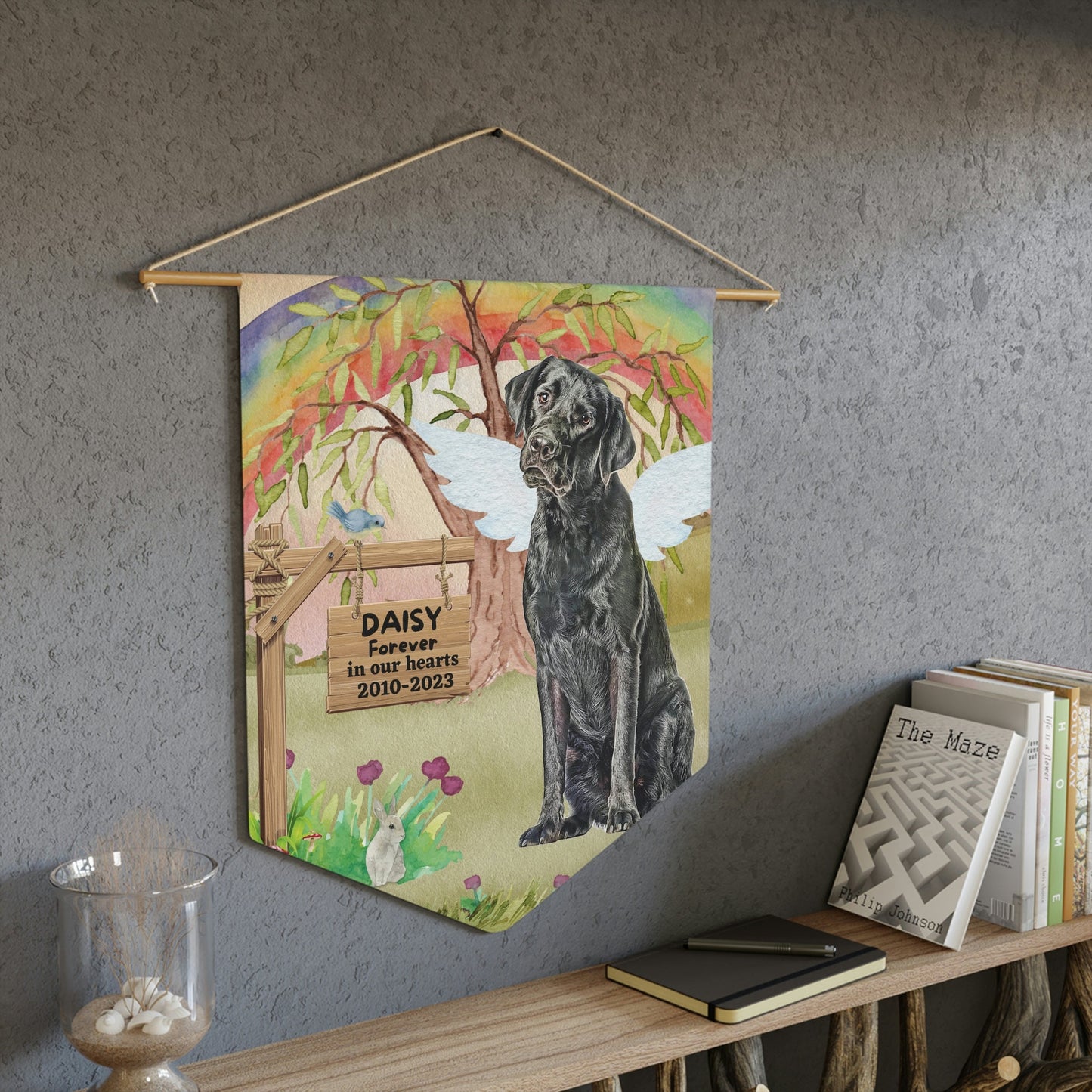 Pet Memorial Personalized - Dog Sympathy Gift, Black Lab, Pet Remembrance, Loss of Dog Gift, Rainbow Bridge Gift, Labrador Retriev