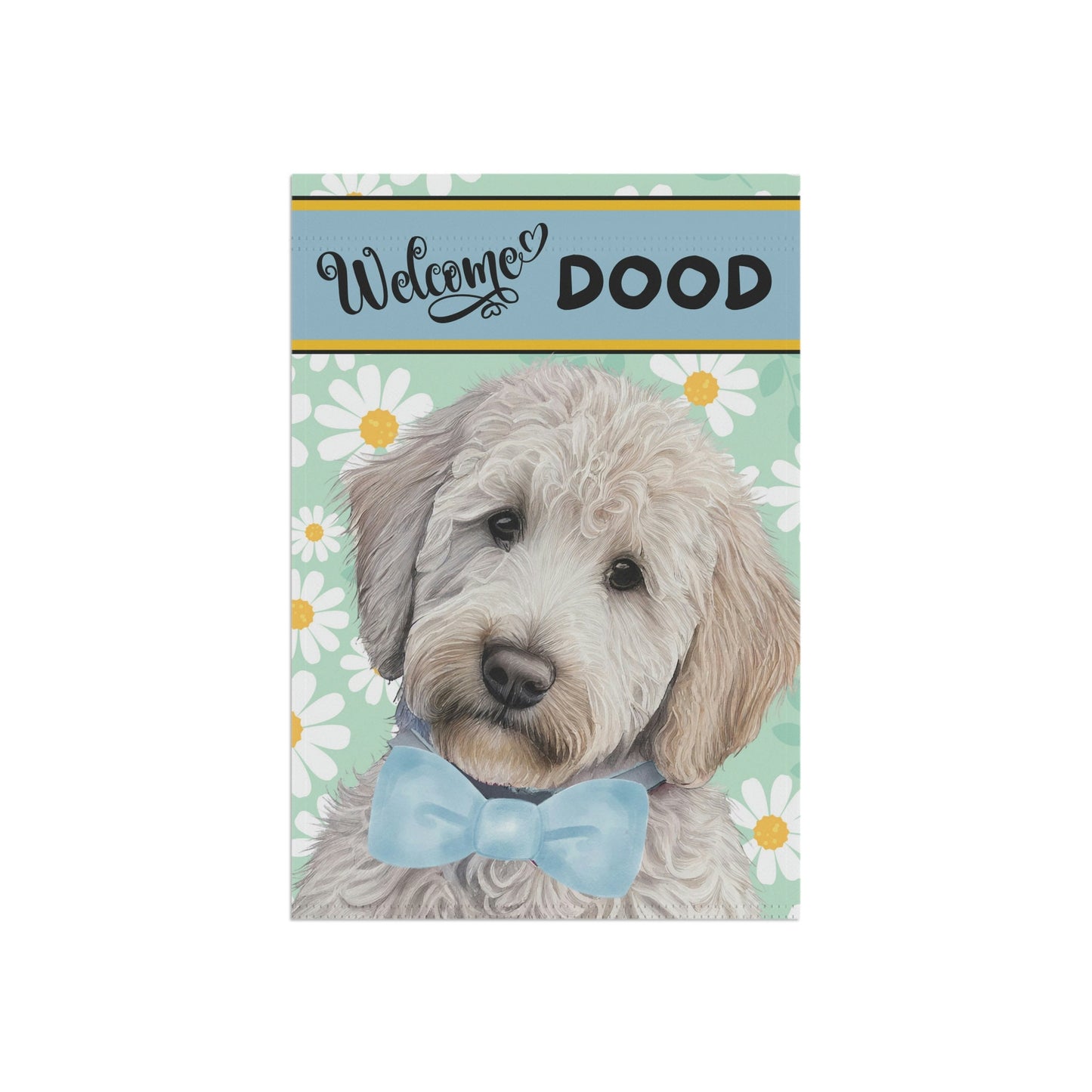 Doodle - Goldedoodle, Labradoodle Spring Summer  Garden Flag, Gift for Doodle Mom & Dad, Doodle Dog (boy), Stand Not Included