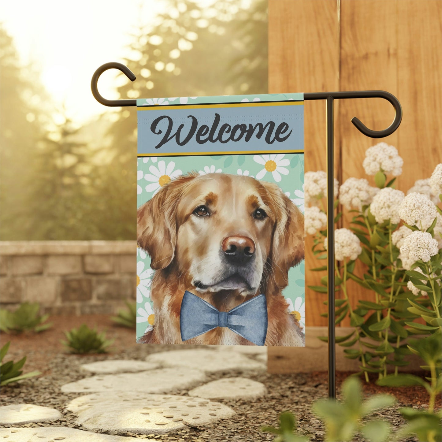 Golden Retriever Spring Summer Garden Flag - Gift for Golden Retriever Mom & Dad, Doodle Dog (boy), Stand Not Included