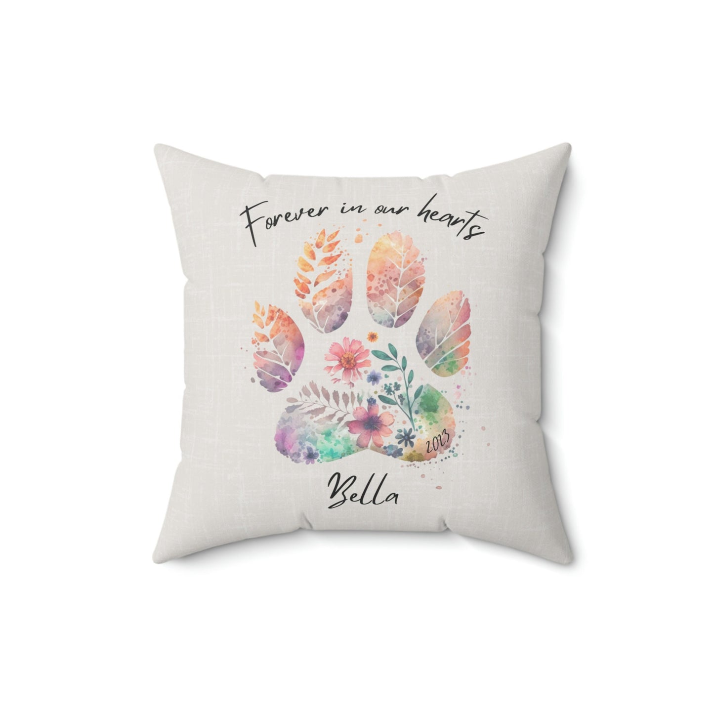 Personalized Pet Memorial Sympathy Gift Pillow for Dog or Cat - Pet Bereavement, Pet Loss Gift