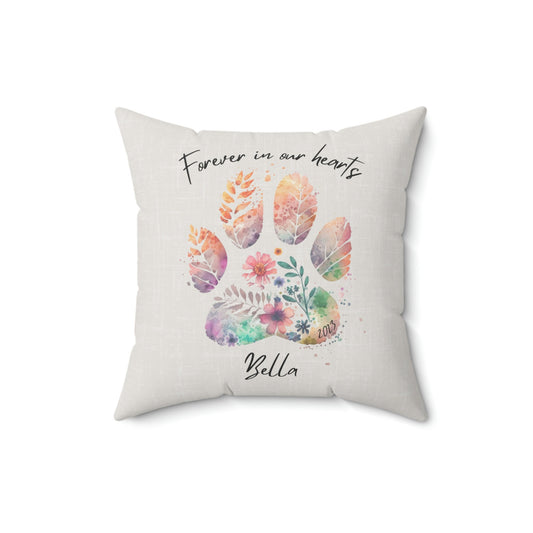 Personalized Pet Memorial Sympathy Gift Pillow for Dog or Cat - Pet Bereavement, Pet Loss Gift