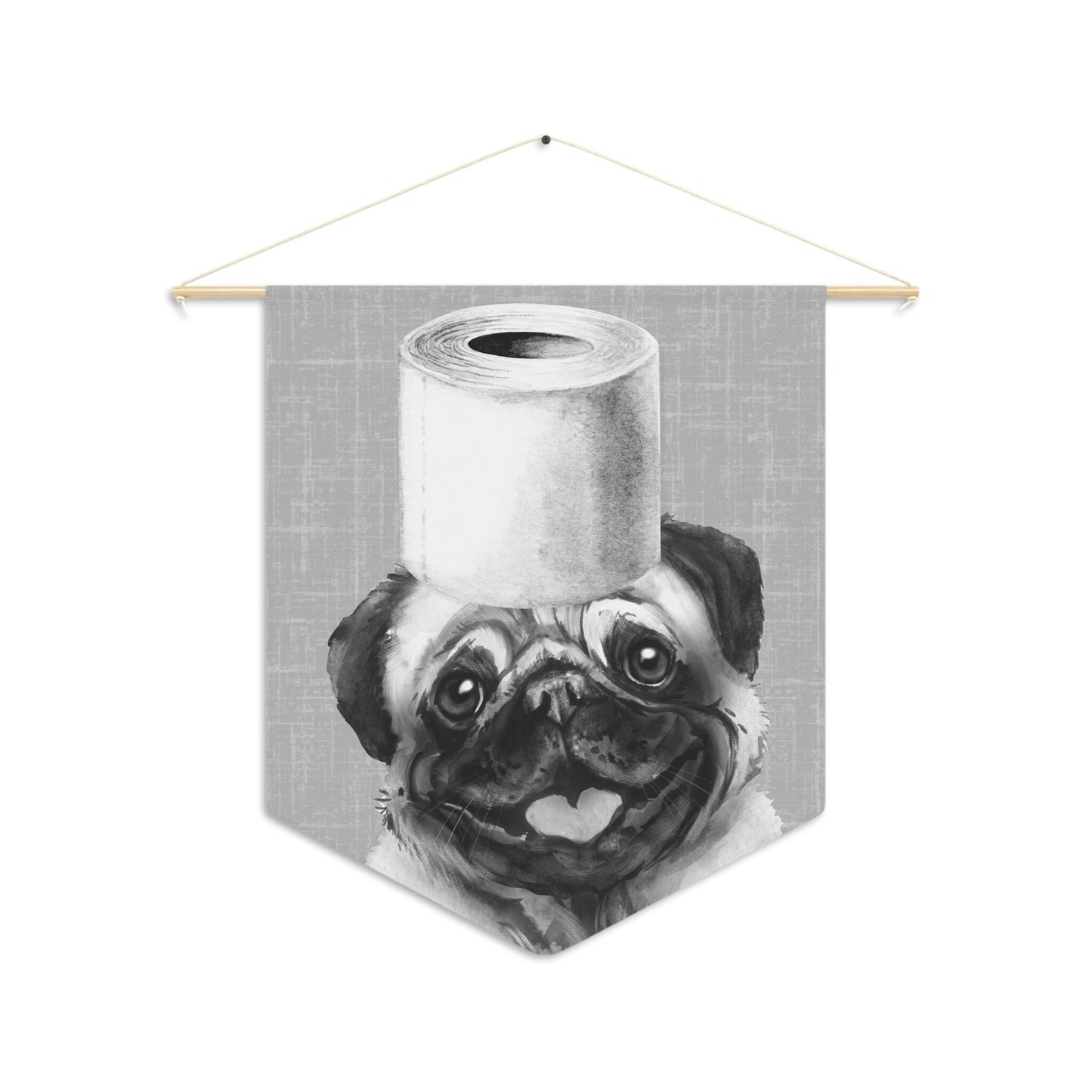 Bathroom Art Decor - Pug Dog Art Print, Toilet Humor, Funny Kids Bathroom Decor, Dog Bathroom Wall Hanging, Pug Mom Gift