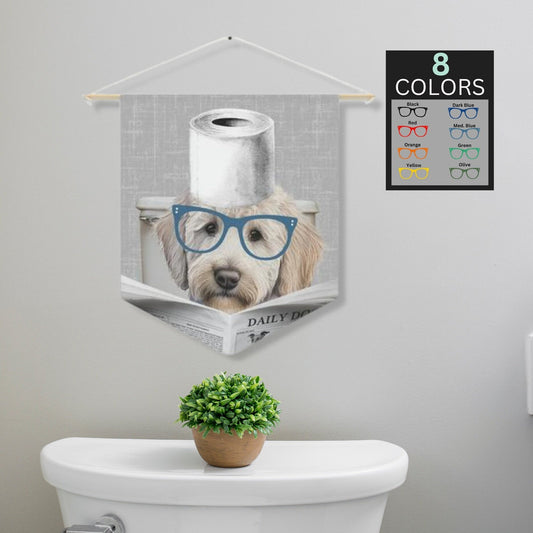 Custom Doodle Dog Bathroom Art - Funny Goldendoodle, Labradoodle Toilet Art Decor, Kids Bathroom Art, Bathroom Humor