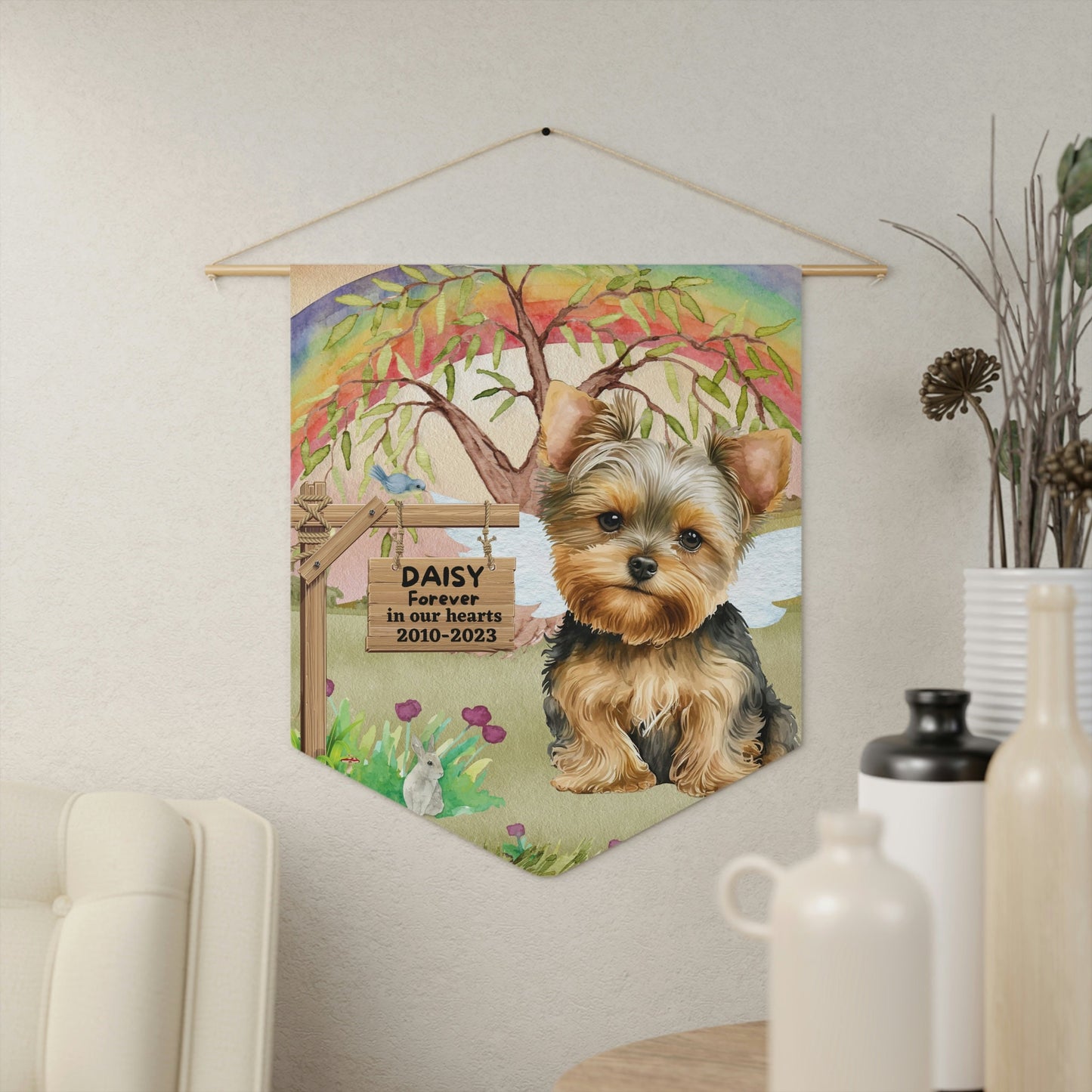 Pet Memorial Personalized - Dog Sympathy Gift, YorkshireTerrier, Pet Remembrance, Loss of Dog Gift, Rainbow Bridge Gift, Yorkie