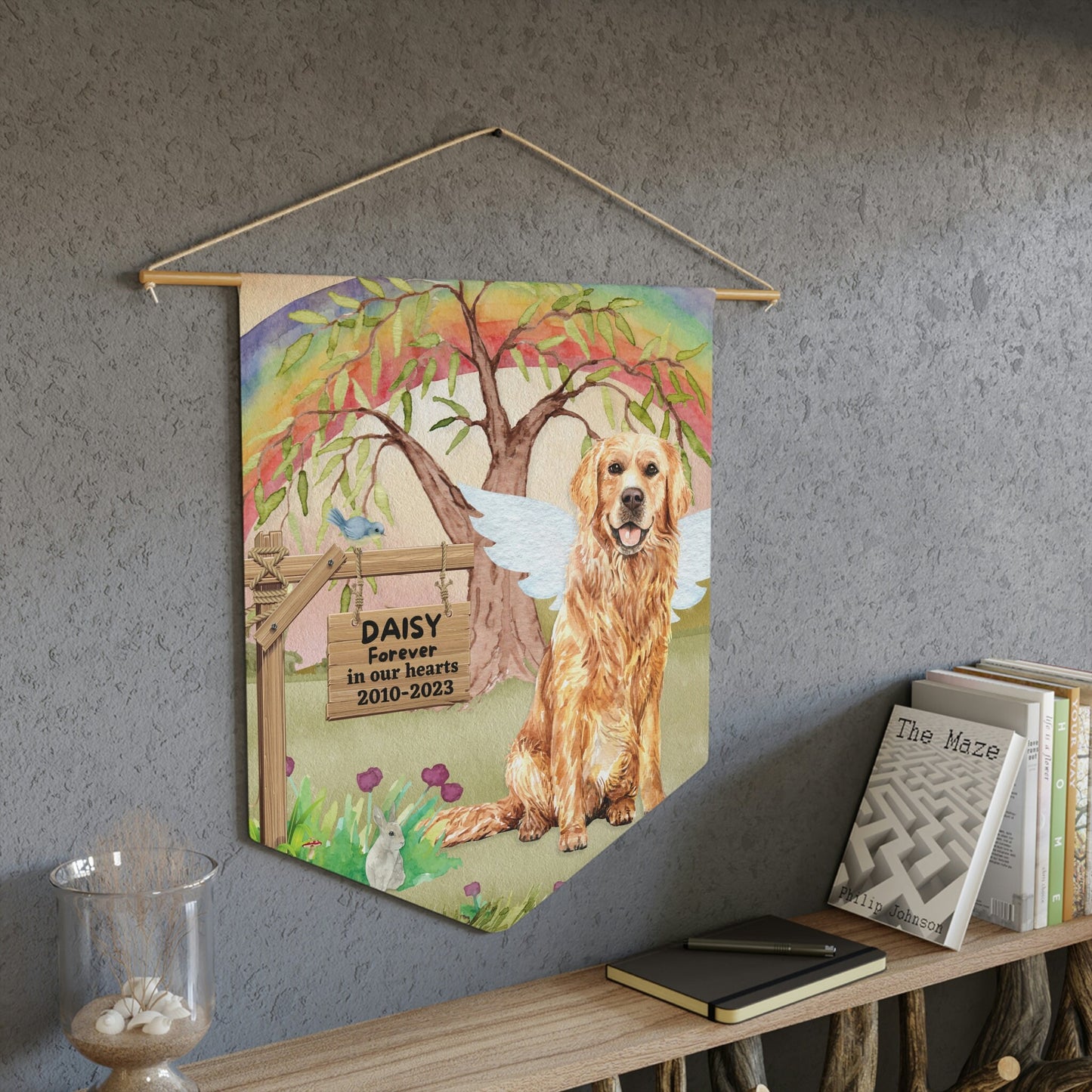 Personalized Pet Sympathy Gift Golden Retriever - Dog Memorial Gift, Pet Remembrance, Loss of Dog Gift, Rainbow Bridge Gift