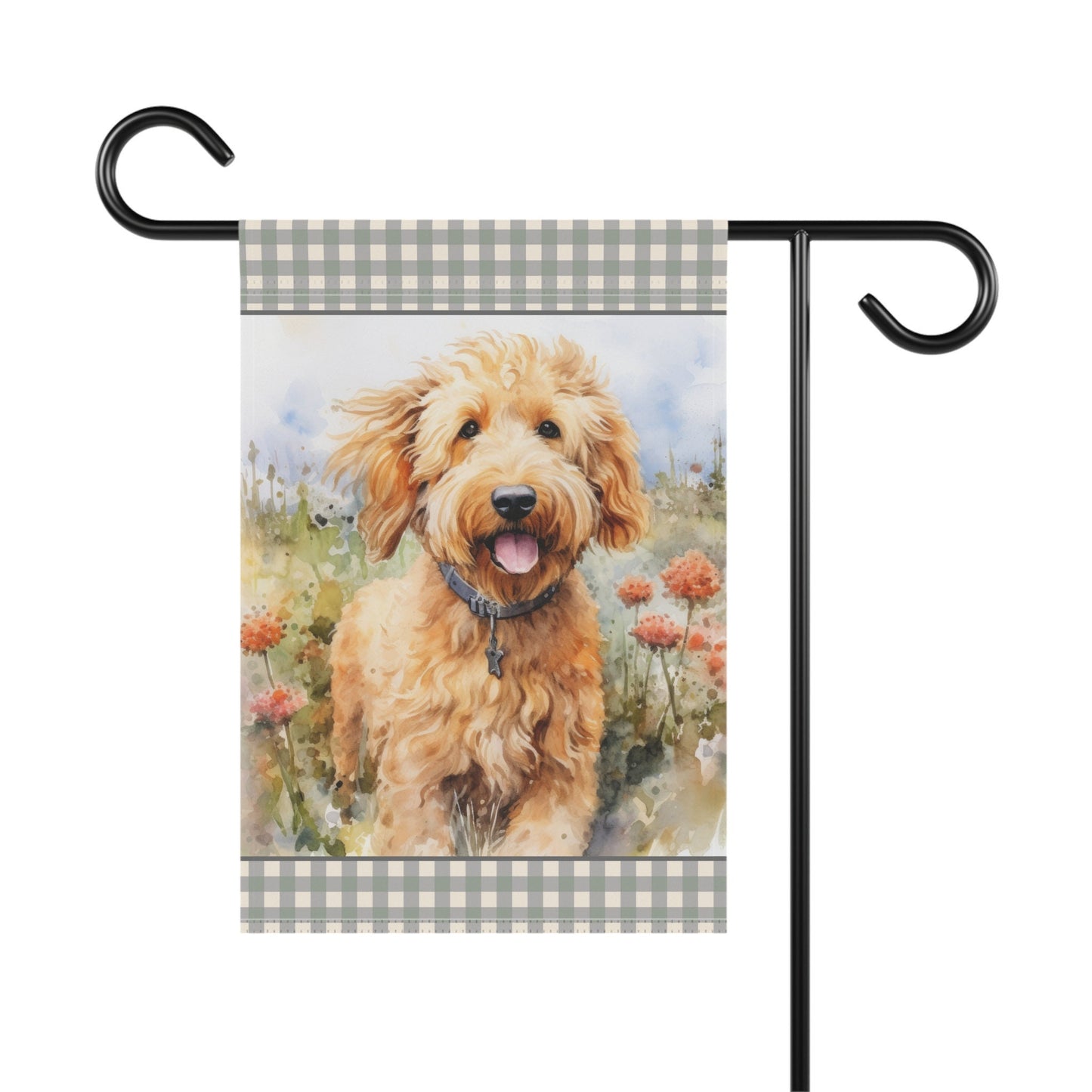 Goldendoodle Summer Garden & House Banner - Labradoodle, Doodle Dog Yard Flag, Doodle Mom Gift, Stand Not Included