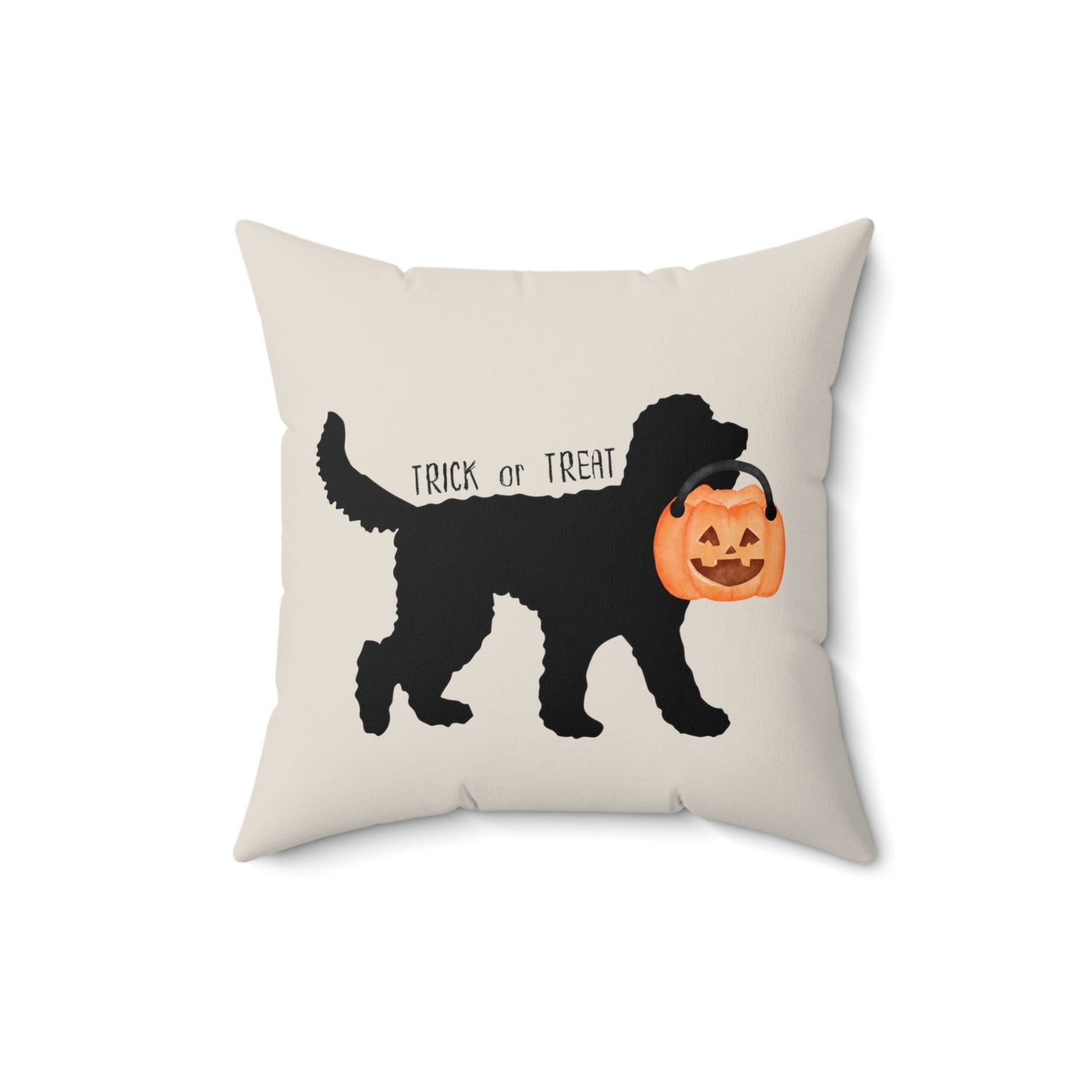 Doodle Dog Halloween Pillow - Doodle Silhouette Represents All Doodle Breeds, Goldendoodle, Labradodle, Bernedoodle, Aussiedoodle