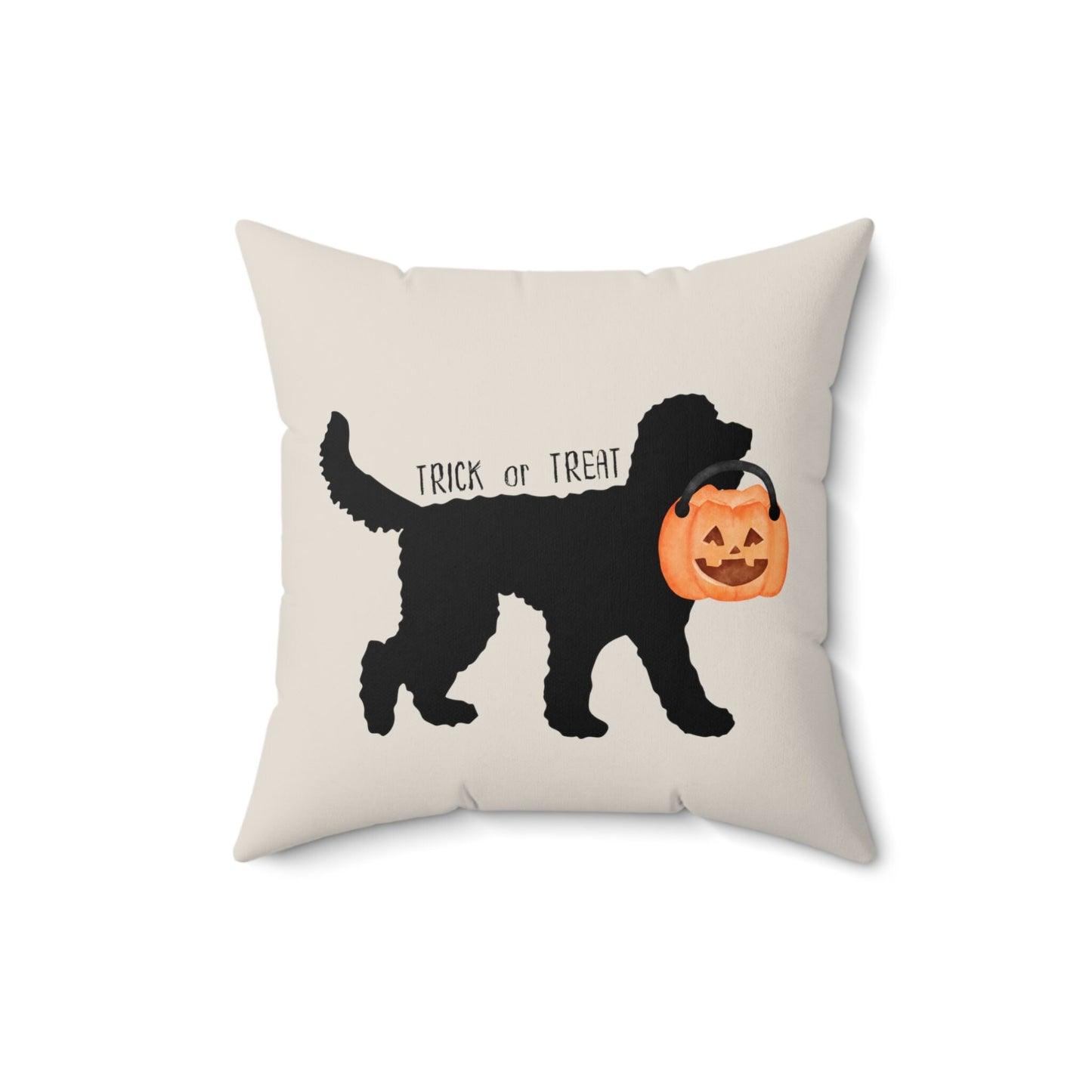 Doodle Dog Halloween Pillow - Doodle Silhouette Represents All Doodle Breeds, Goldendoodle, Labradodle, Bernedoodle, Aussiedoodle