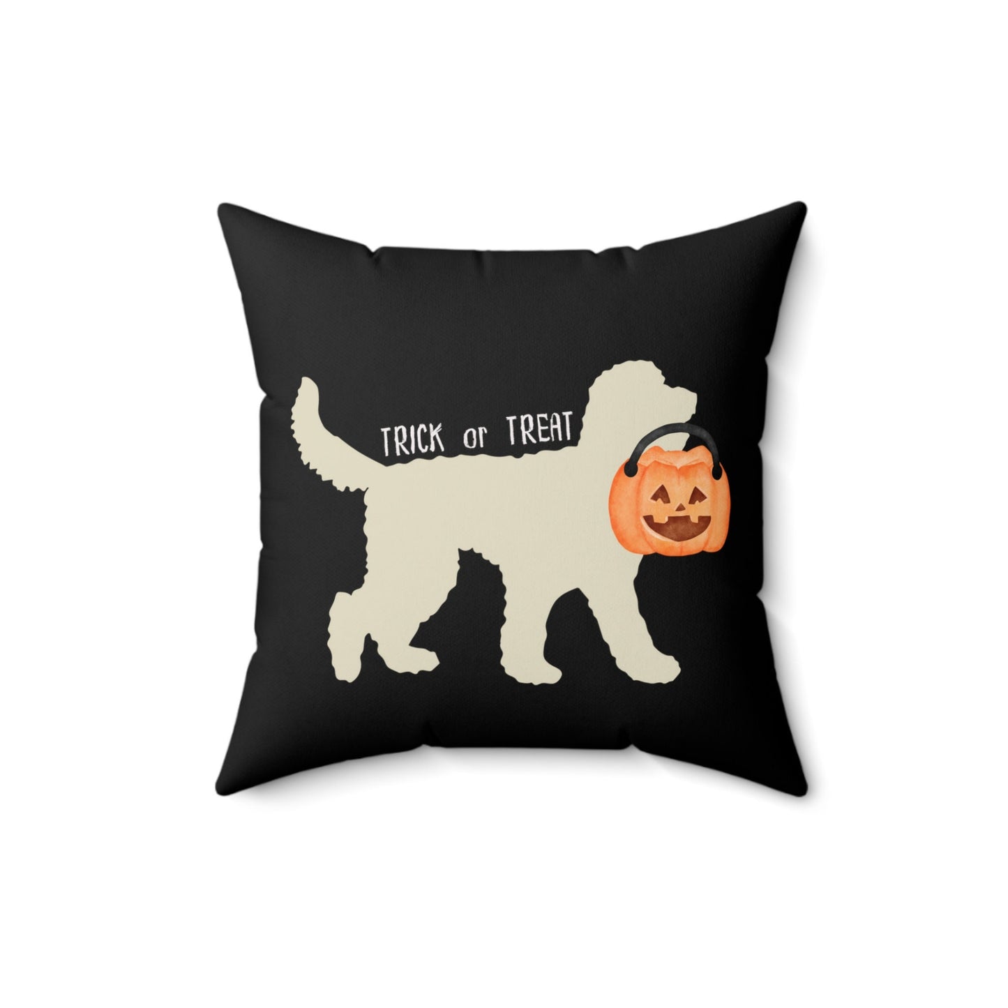 Doodle Dog Halloween Pillow - Doodle Silhouette Represents All Doodle Breeds, Goldendoodle, Labradodle, Bernedoodle, Aussiedoodle