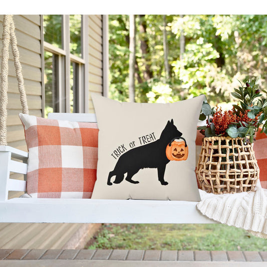 German Shepherd  Dog Halloween Pillow - German Shepherd  Silhouette, Shepherd Mom or Dad Gift, German Shepherd Halloween Decor