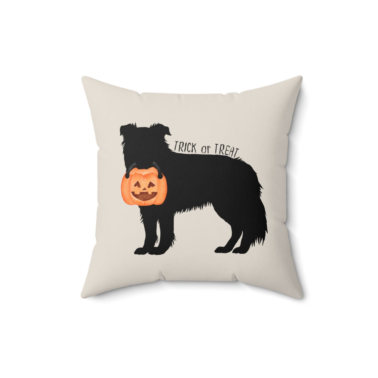 Border Collie Dog Halloween Silhouette Pillow - Border Collie Mom or Dad Gift, Border Collie Halloween Home Decor