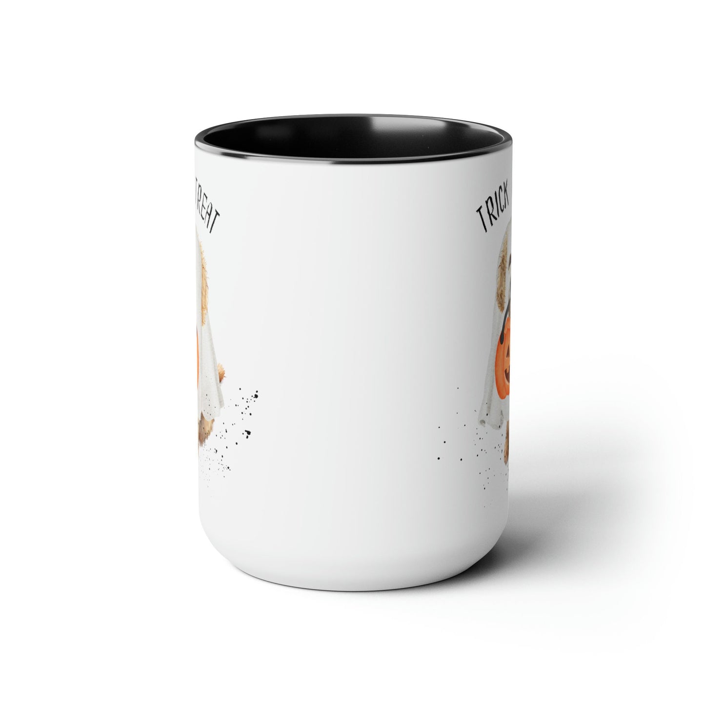 Doodle Dog - Goldendoodle, Labradoodle Halloween Mug, Large 15 Oz Two-Tone Coffee Mugs, Perfect Gift Idea for Doodle Mom