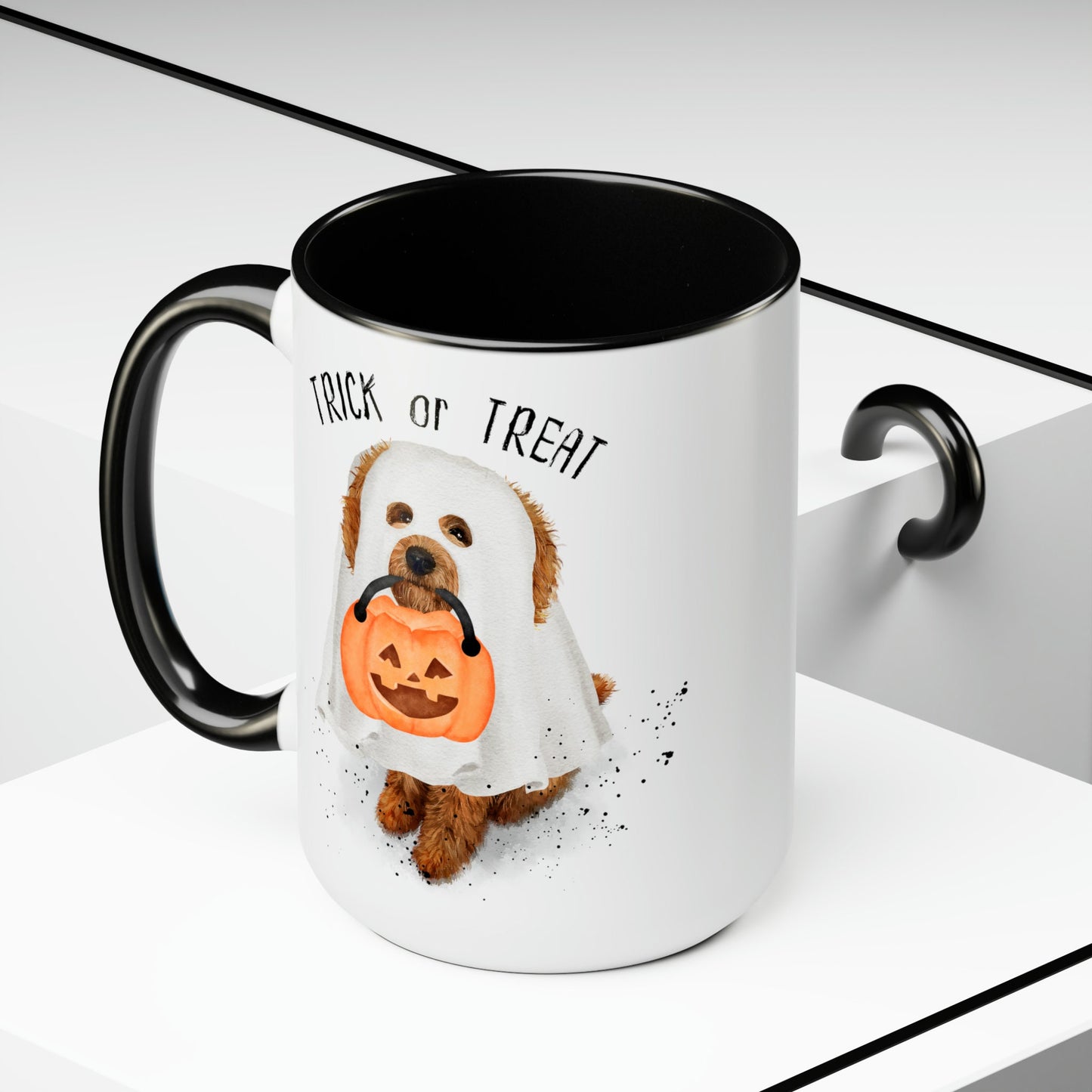 Apricot Red Doodle Dog - Goldendoodle, Labradoodle, Cockapoo Halloween Mug, Large 15 Oz Coffee Mugs, Perfect Gift Idea for Doodle